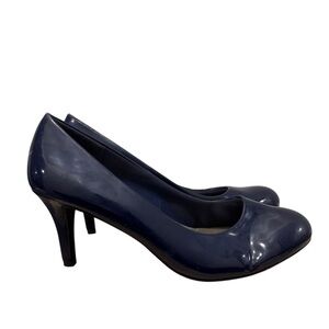 Comfort Plus by Predictions Navy Blue Round Toe Heel 9.5